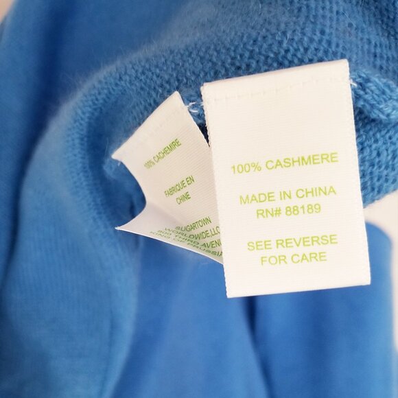 Lilly Pulitzer 100% Cashmere Open Front Longline Pockets Cardigan Blue XS $278 - Picture 6 of 15